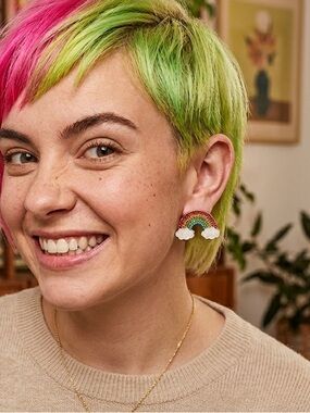 NEW Baublebar Rainbow Gems Post Earrings Rainbows and Clouds